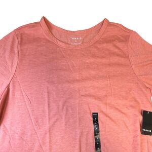 Torrid Everyday Signature Jersey Crew Tee Desert Sand Pink Heathered Size 0 J10